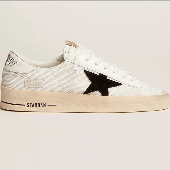 Men’s Golden Goose Stardan in White Mesh with Black Star Size 42 (9 US) - Picture 2 of 15